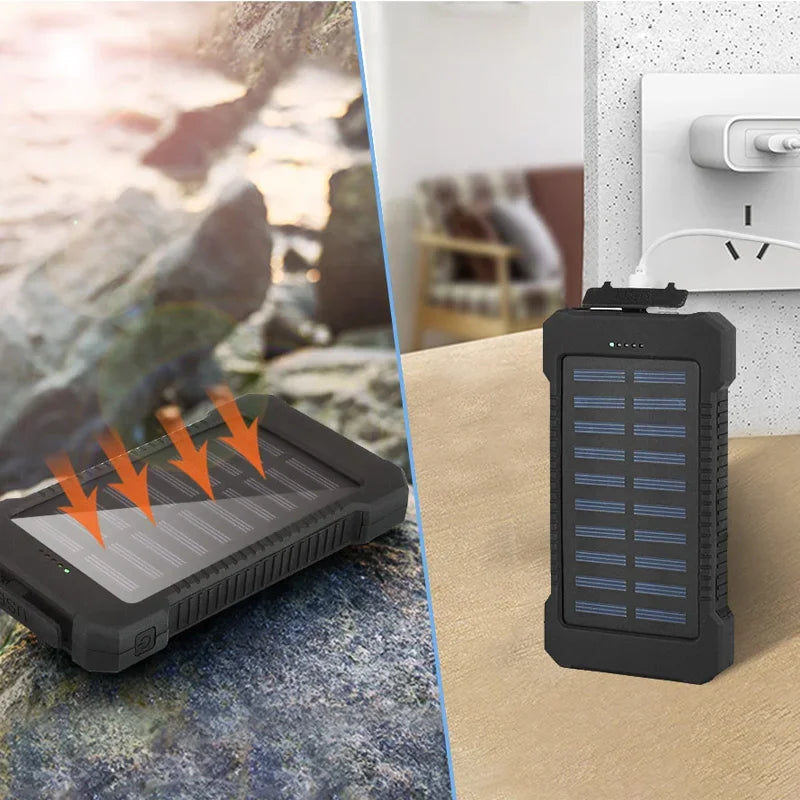 200000mAh Portable Solar Power Bank External Battery Fast Charging Waterproof For All Phones With SOS Flashlight Power Bank - sky-case