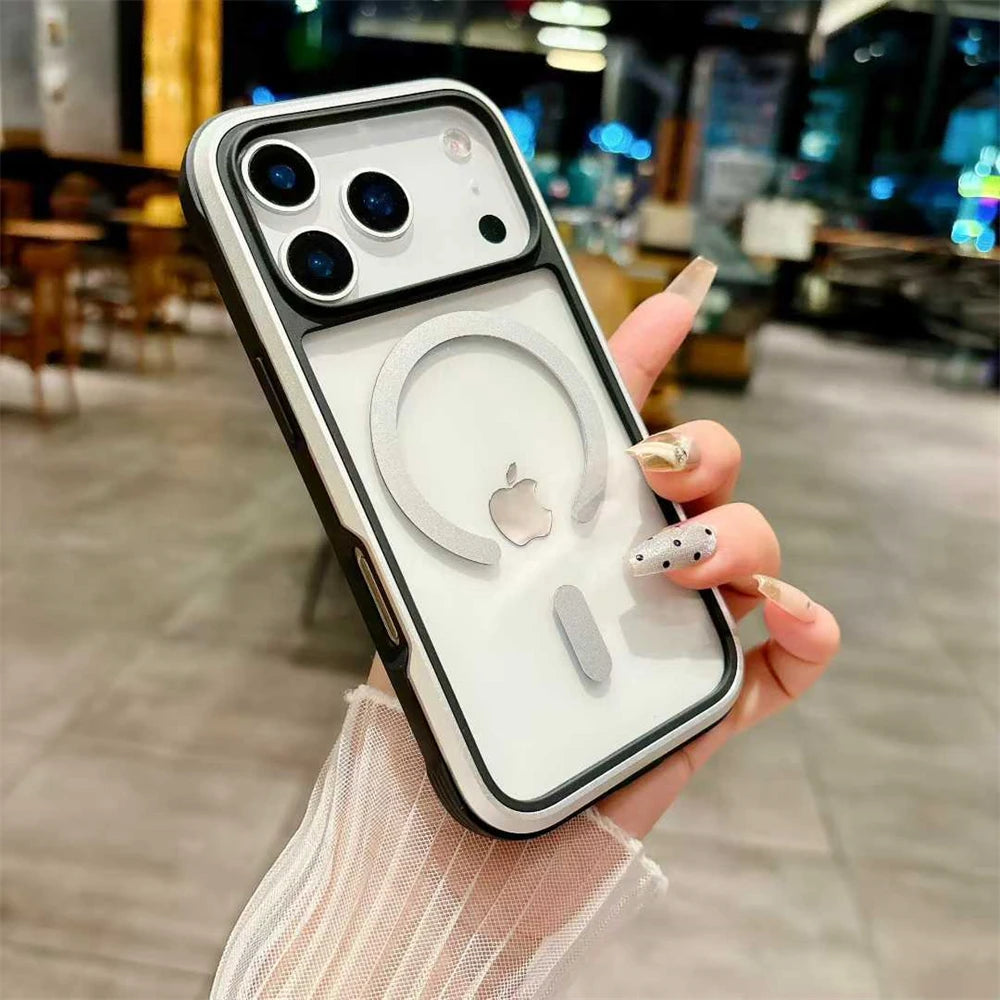 Magsafe Clear Aluminum Alloy Phone Case - sky-case