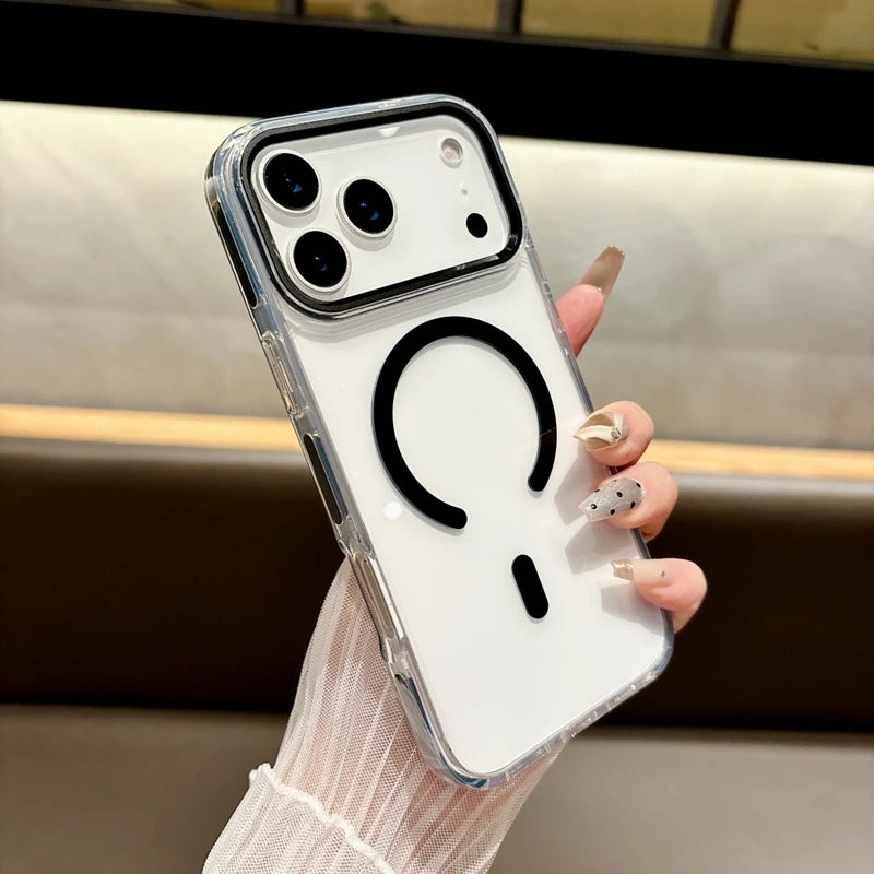 Transparent crystal wireless charging magSafe iPhone case - sky-case