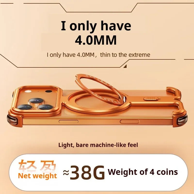 Luxury aluminum alloy case with a 360-degree rotating frame - sky-case