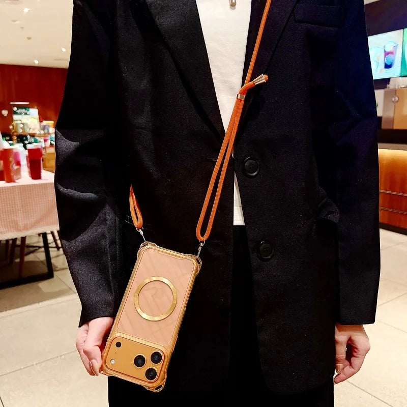 MagSafe Shockproof Crossbody Clear Case - sky-case