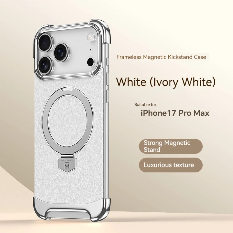 High-End Leather Magnetic Bracket Case - sky-case