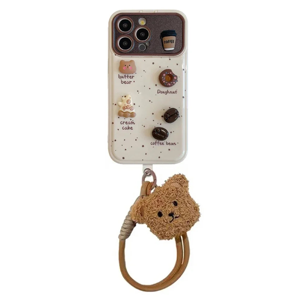Cartoon Bear Wrist Chain Case - sky-case