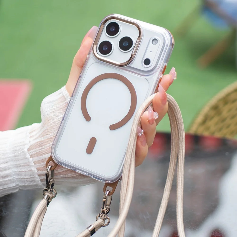 MagSafe Clear Necklace Lanyard Case - sky-case