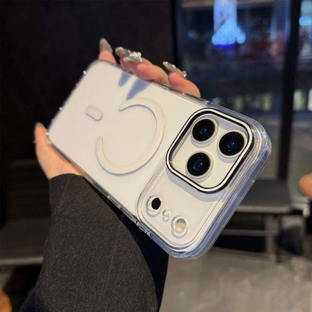 Clear Magnetic iPhone Case, Magsafe Hard Cover - sky-case