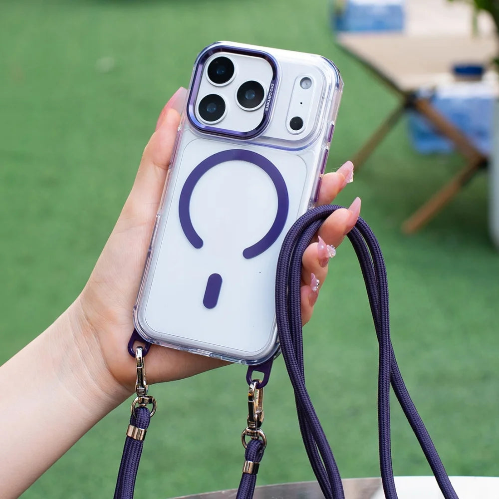 MagSafe Clear Necklace Lanyard Case - sky-case