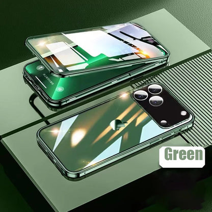 360° Full Protection Metal Magnetic Double-Sided Glass Case