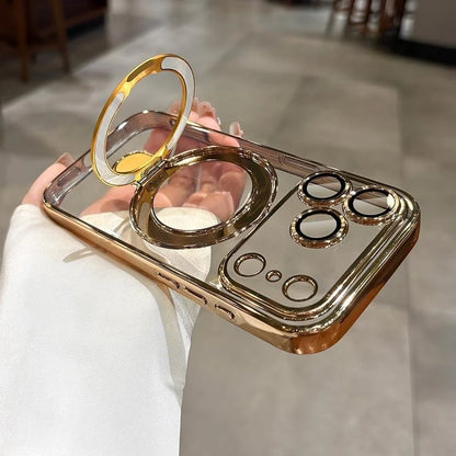 Luxury Plating MagSafe Magnetic Bracket Case - sky-case