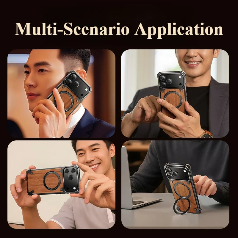 Luxury Solid Wood Magnetic Protective Case - sky-case