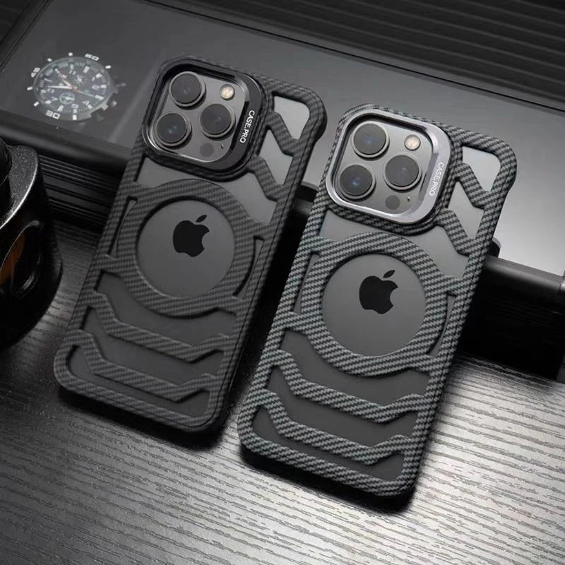 Luxury Carbon Fiber Style Magnetic Phone Cover - sky-case