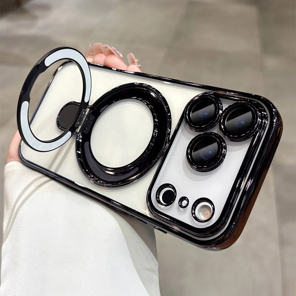 Luxury Plating MagSafe Magnetic Bracket Case - sky-case