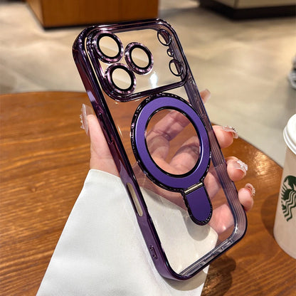 Luxury Plating MagSafe Magnetic Bracket Case - sky-case