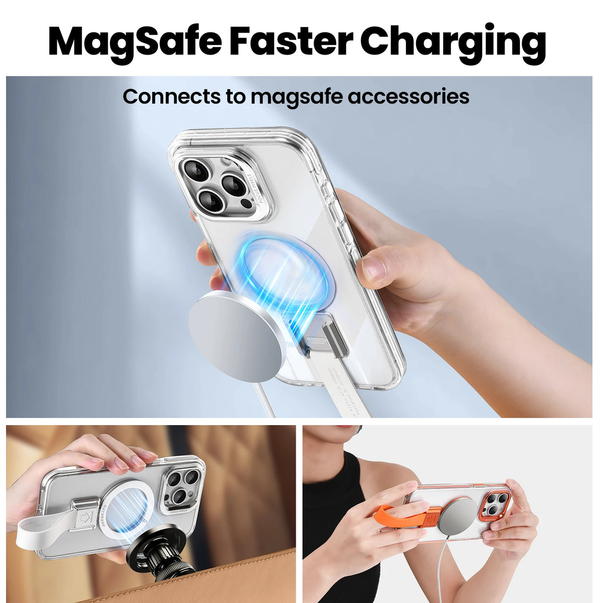 Luxury Magnetic Ring Kickstand Lanyard Cover - sky-case