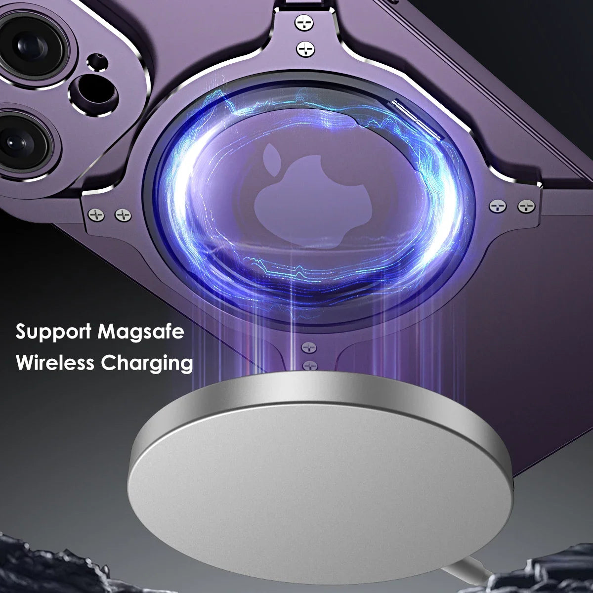 Luxury Metal case Full Alloy 360° Bracket Magnetic Magsafe Bracket Cover - sky-case