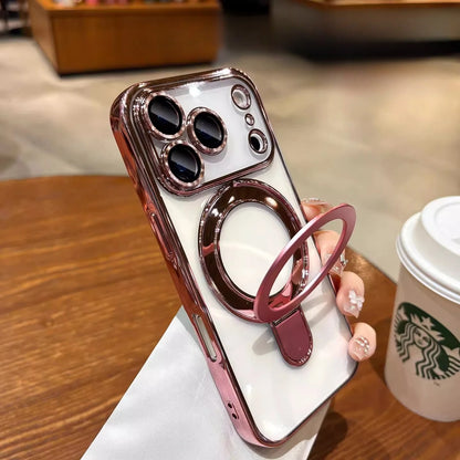 Luxury Plating MagSafe Magnetic Bracket Case - sky-case