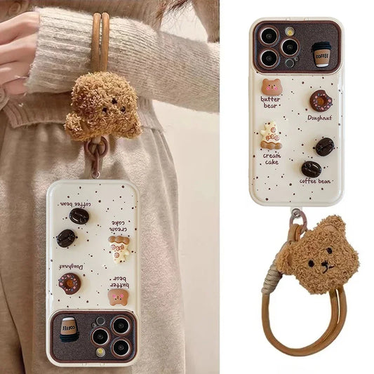 Cartoon Bear Wrist Chain Case - sky-case