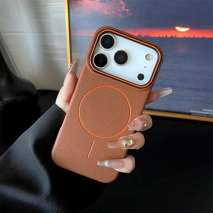 Luxury Leather Magnetic Case with Polished Lychee Pattern - sky-case