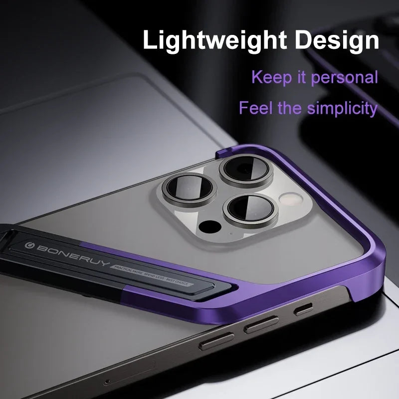 Luxury Metal Geometric Rimless Aluminum Phone Cover - sky-case