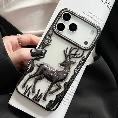 Bling Diamond Hollow Deer Case For iPhone - sky-case