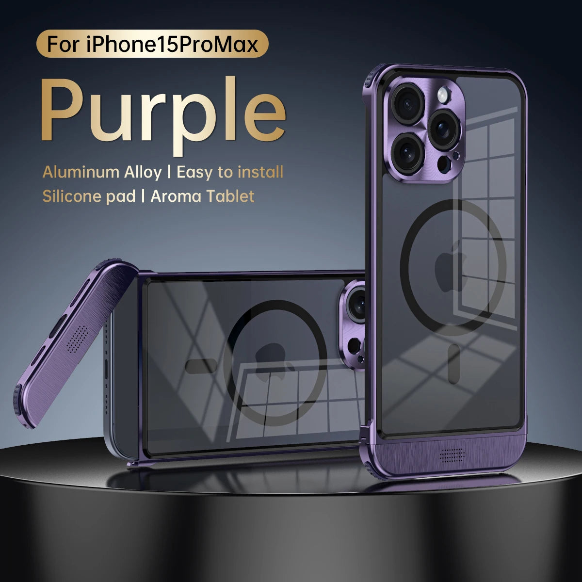 Luxury High Aluminum Alloy Magnetic Cover Purple / For iPhone 15 Plus - sky-case