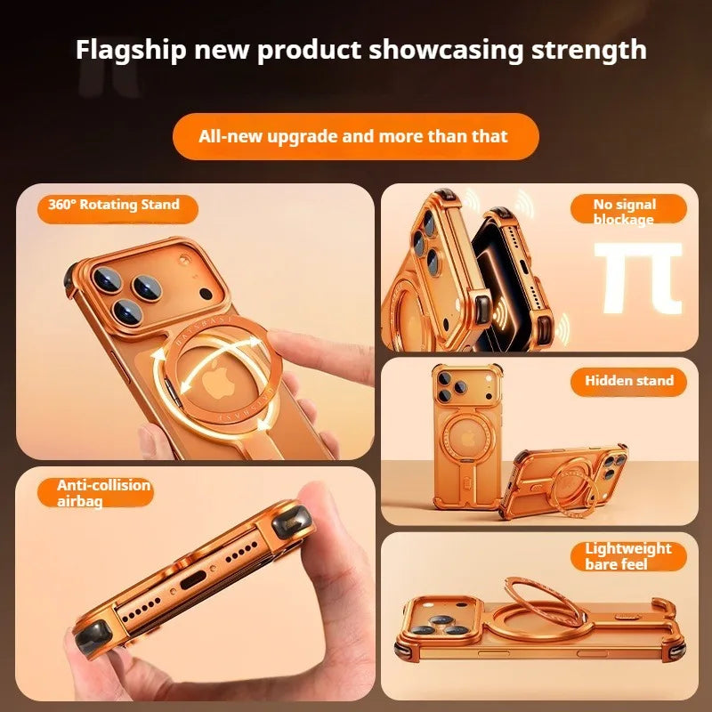 Luxury aluminum alloy case with a 360-degree rotating frame - sky-case