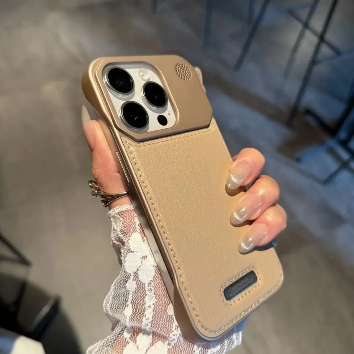Luxury leather iPhone Case with Frameless Magnetic Cover - sky-case