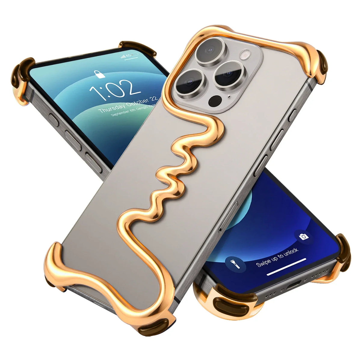 Metal Bezel-Less Phone Cover Gold / For iPhone 15 pro - sky-case