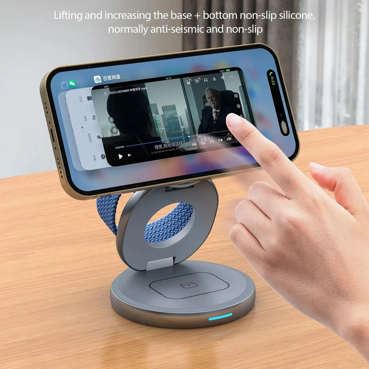 3-in-1 Wireless Charger Magnetic Folding Stand - sky-case