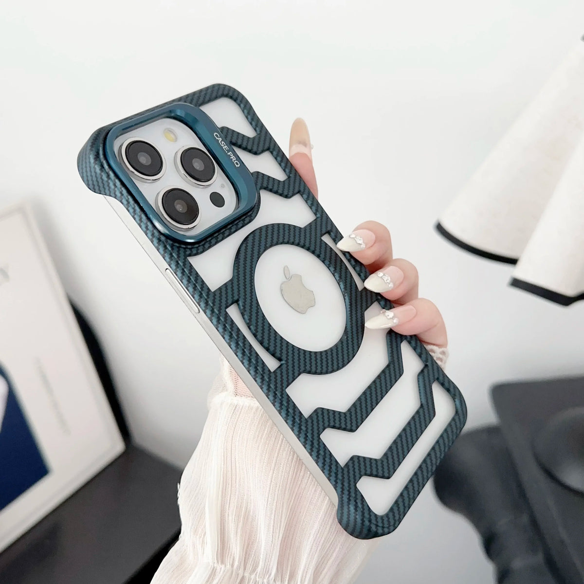 Luxury Carbon Fiber Style Magnetic Phone Cover - sky-case