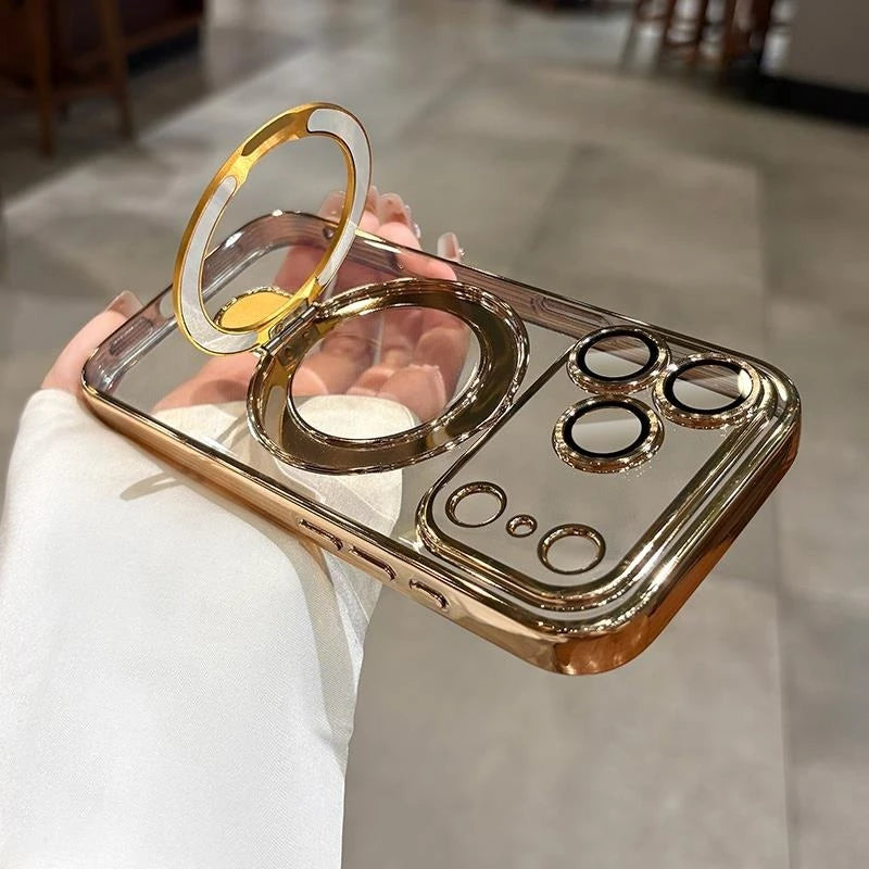 Luxury Plating MagSafe Magnetic Bracket Case - sky-case