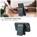 Luxury Magnetic Card Slot Leather Wallet Phone Cover - sky-case
