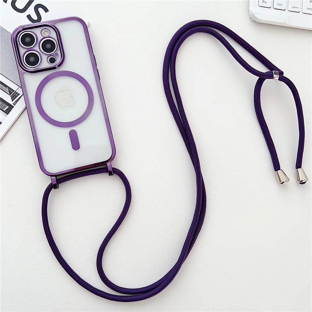 Luxury Plating Magnetic Necklace Case - sky-case