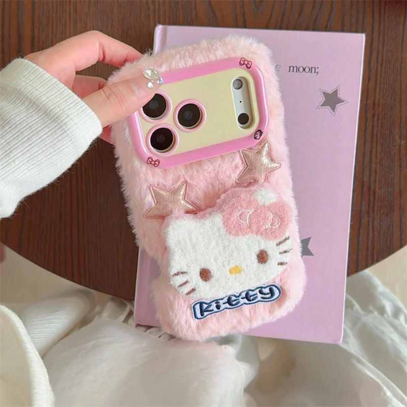 Cute 3D Fluffy Kitty Fur Case - sky-case