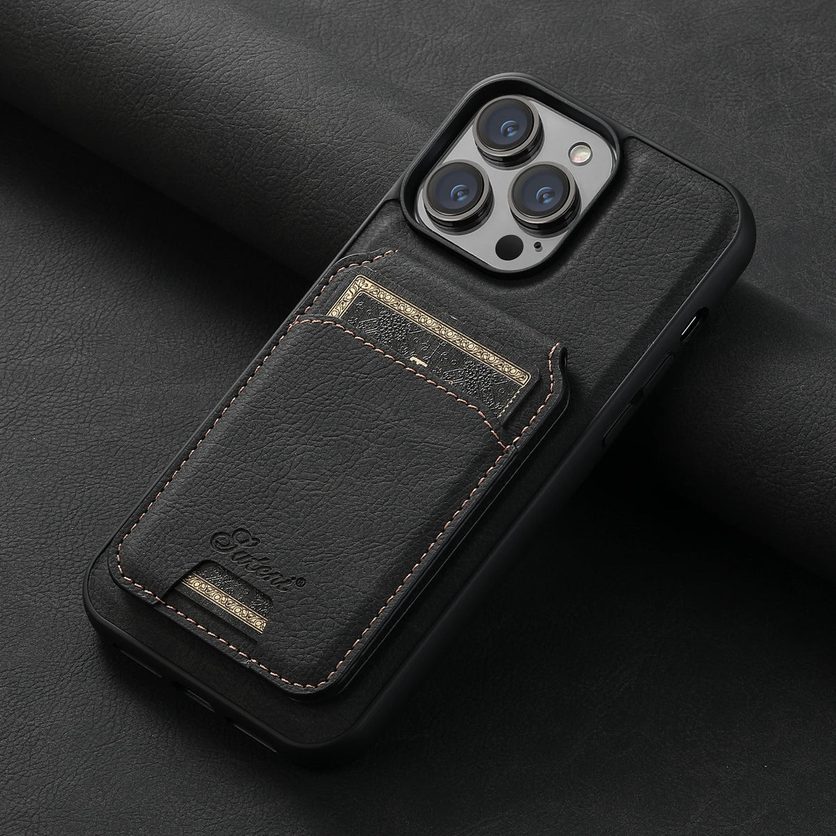 Magsafe Wallet Phone Case Card Holder Leather Magnetic Pocket Cover For iPhone 12 13 14 15 Pro Max Plus Black / For iPhone 15 ProMax - sky-case
