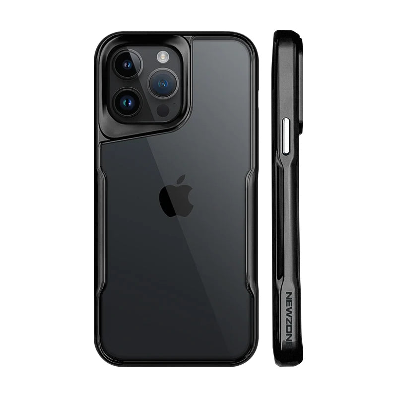 Luxury High Transparent Plating Soft Phone Cover For iPhone 15 Pro Max Black / For iPhone 15 Pro Max - sky-case