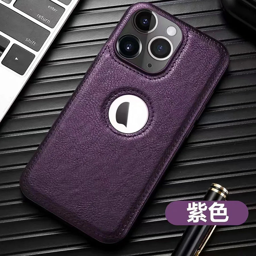 Logo View Luxury Leather Camera Lens Protection Case - sky-case