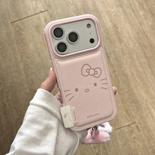 Lovely Kitty Pink Leather Phone Case - sky-case