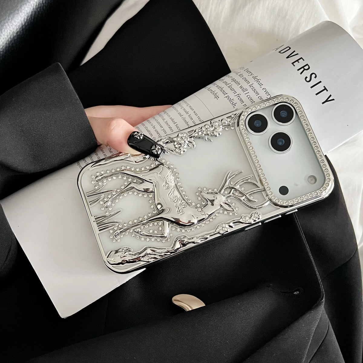 Bling Diamond Hollow Deer Case For iPhone - sky-case