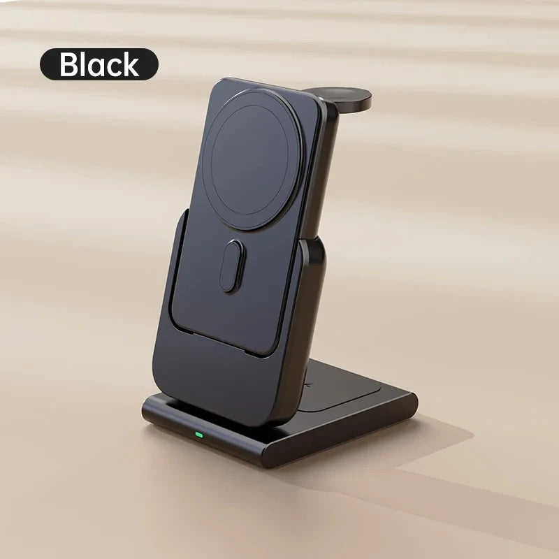 3 in 1 Power Bank Magnetic Folding Stand Charger Black / 10000mAh - sky-case