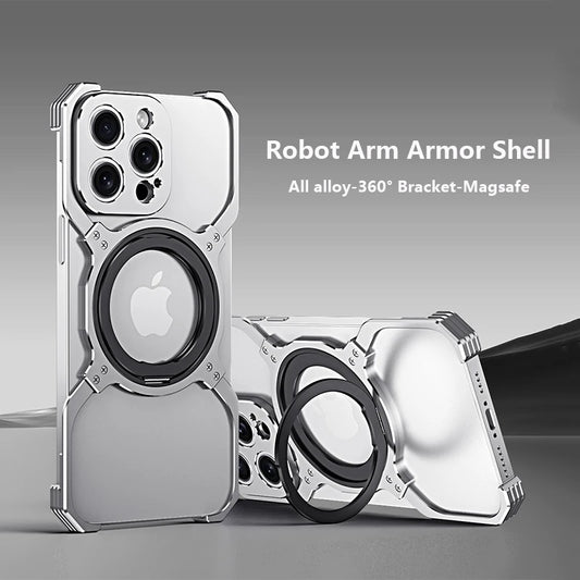 Luxury Metal case Full Alloy 360° Bracket Magnetic Magsafe Bracket Cover - sky-case