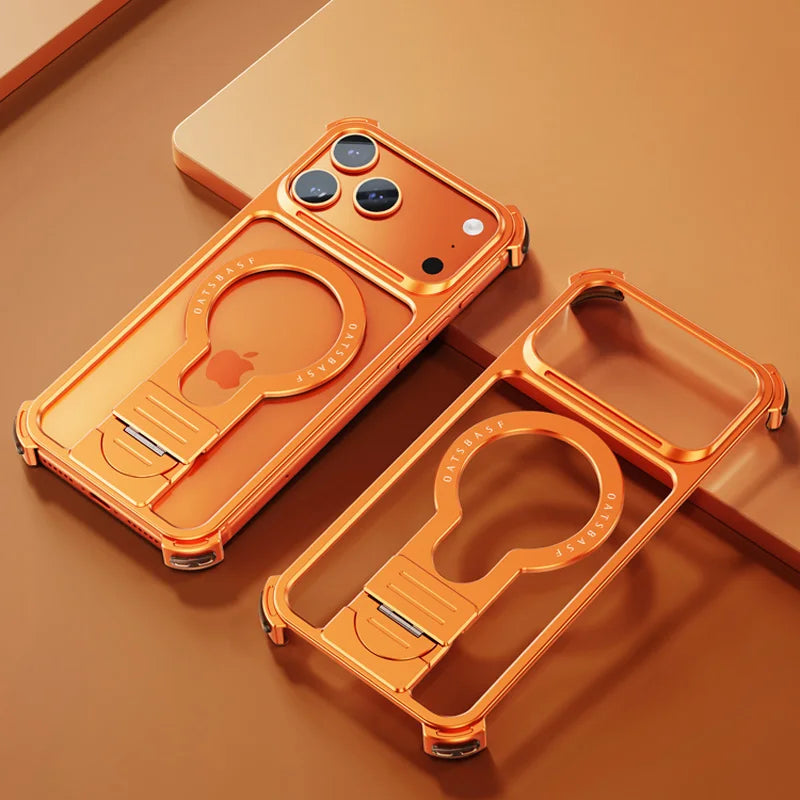 Frameless Metal Kickstand Case – Original Feel & Anti-Drop Protection