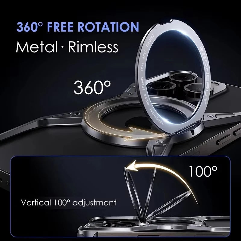 Magnetic Rimless Titanium Metal Aluminum Phone Cover - sky-case