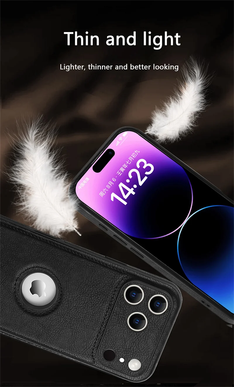 Logo View Luxury Leather Camera Lens Protection Case - sky-case