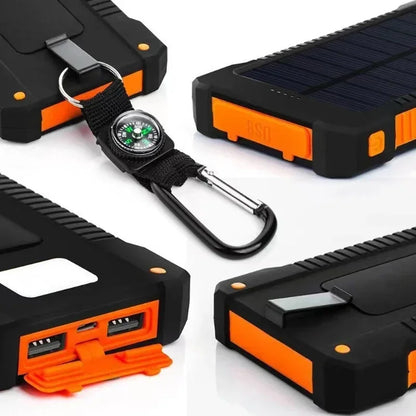 200000mAh Portable Solar Power Bank External Battery Fast Charging Waterproof For All Phones With SOS Flashlight Power Bank