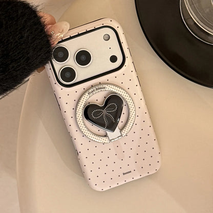 Korean Polka Dot Heart Magnetic Case - sky-case
