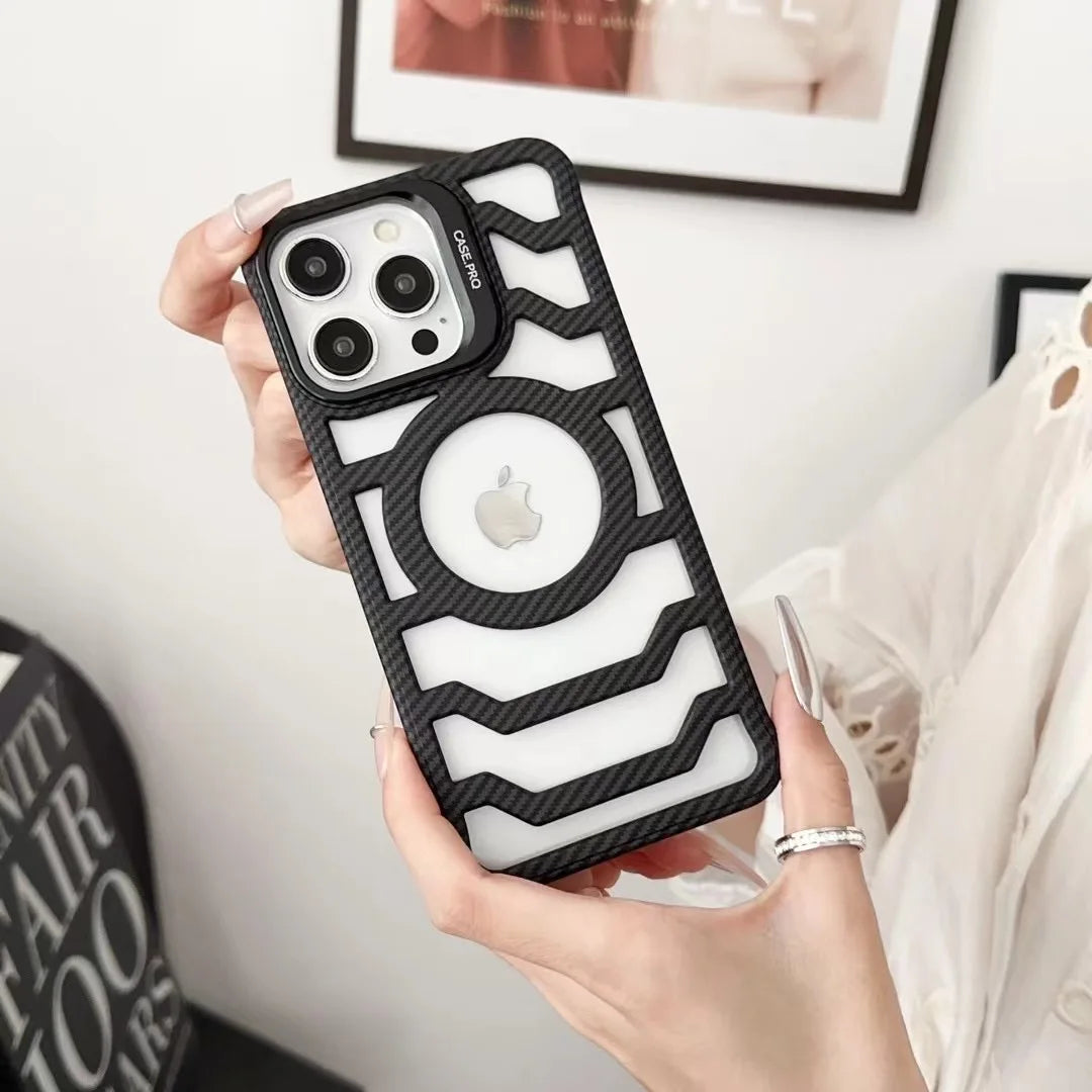 Luxury Carbon Fiber Style Magnetic Phone Cover - sky-case