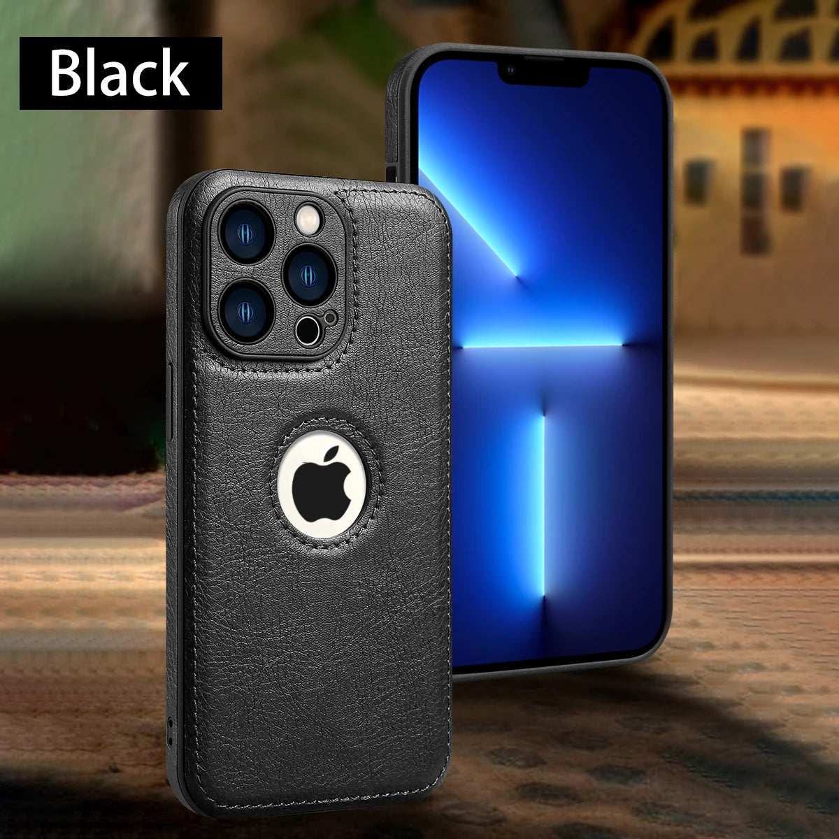 Logo View Luxury Leather Camera Lens Protection Case - sky-case