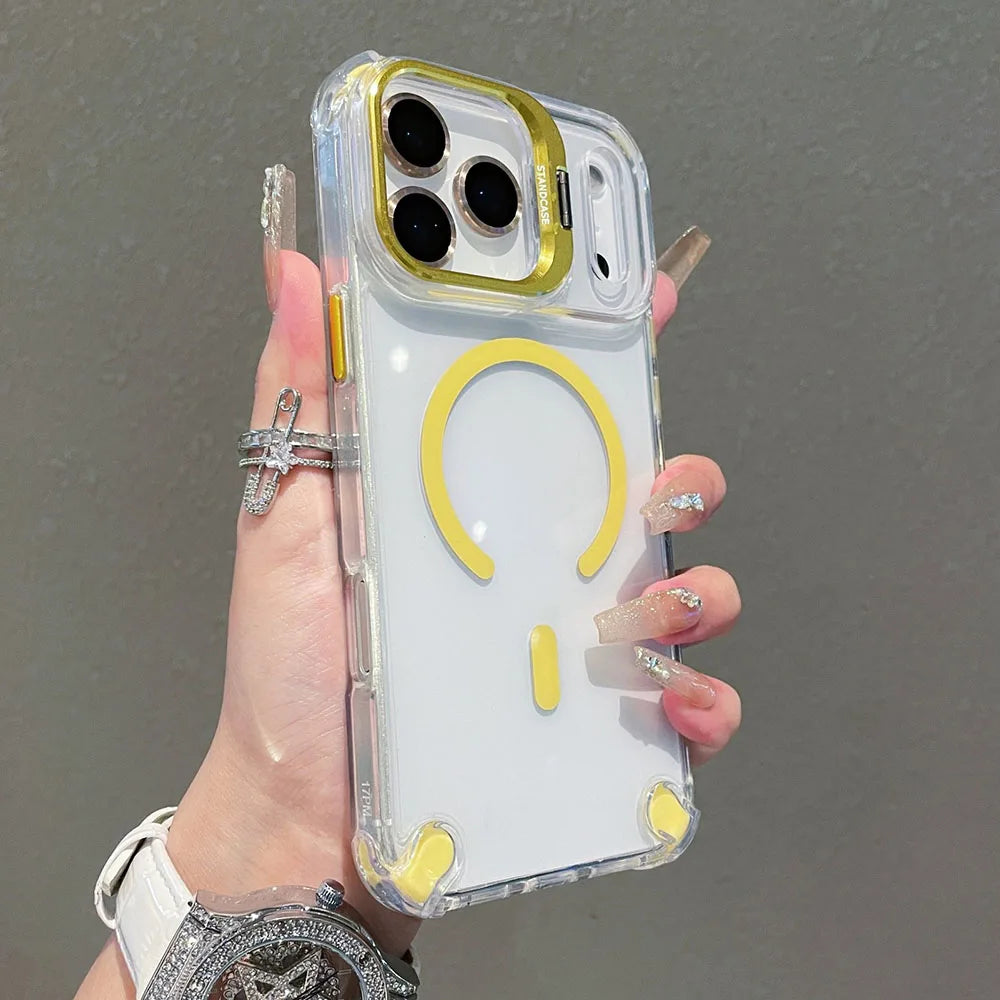 Magnetic Clear Stand Case for iPhone 17 Pro Max 17 Pro 17 Air - sky-case