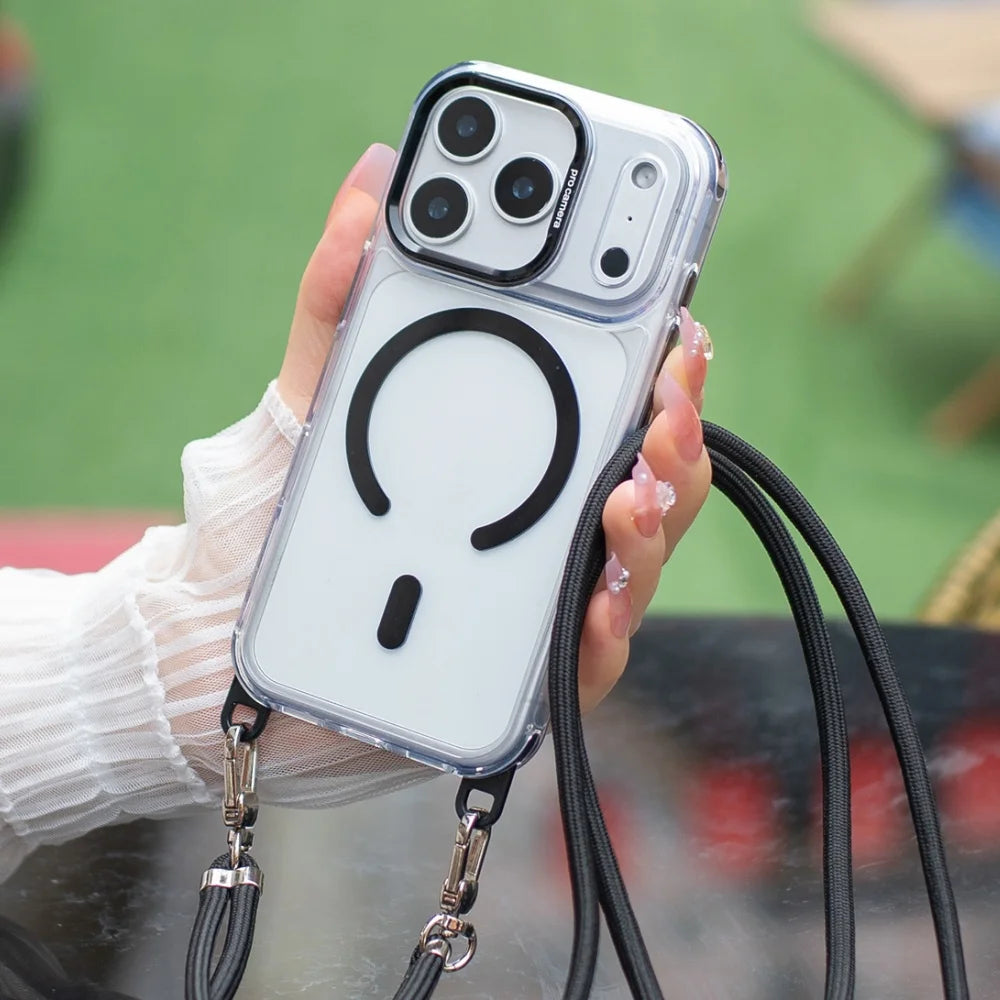 MagSafe Clear Necklace Lanyard Case - sky-case