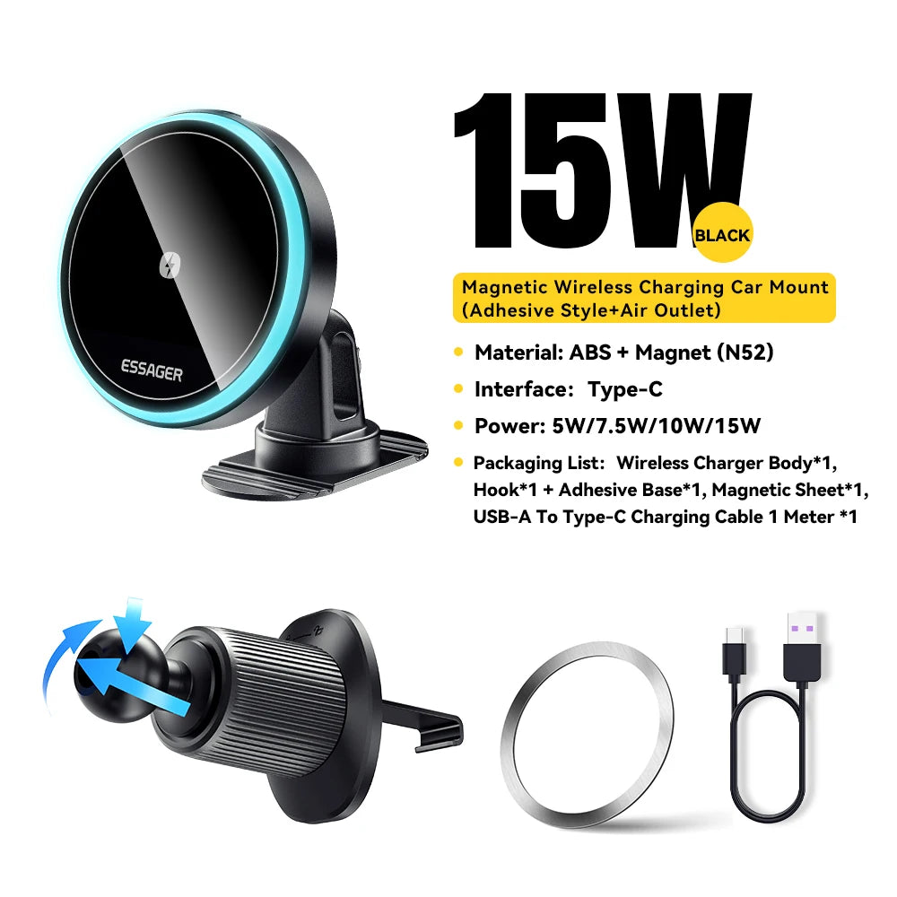 360° Adjustable Magnetic Car Charger for iPhone - sky-case